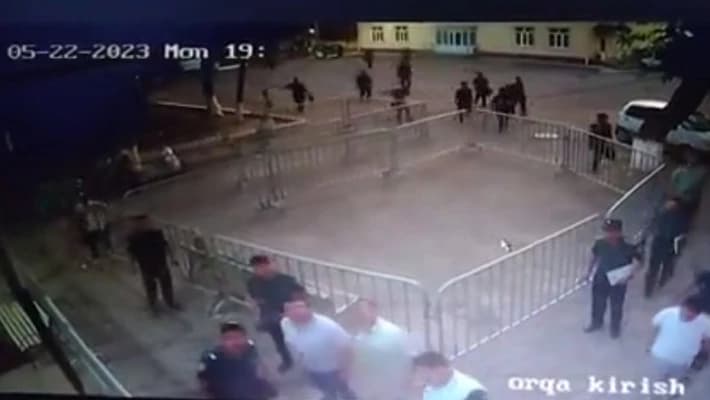 Опубликованы кадры из РОВД в Ташкенте, где задержанный спрыгнул с 4-го этажа