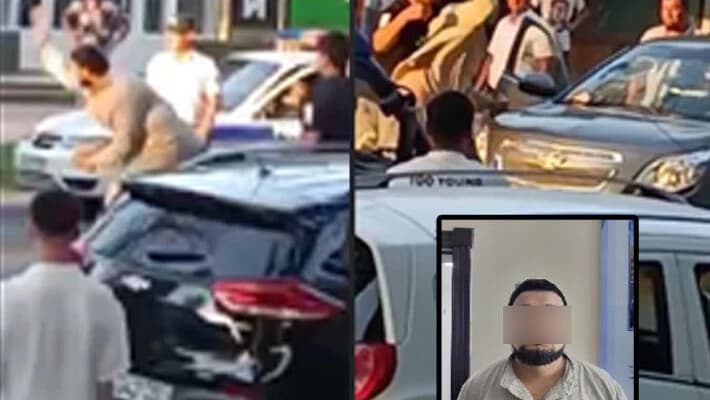 В Фергане разгневанный пассажир разбил камнями машину такси