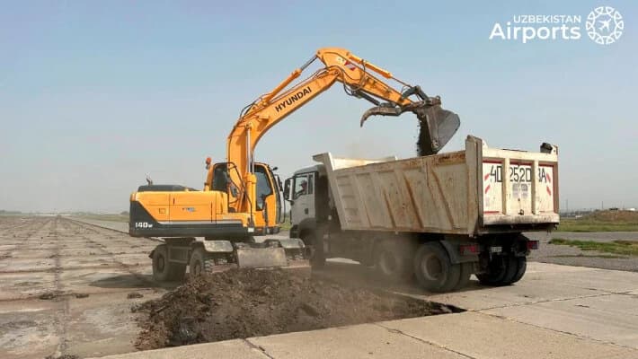 В аэропорту Андижана началось строительство нового аэродромного комплекса