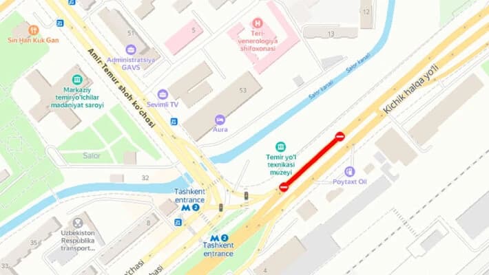Часть проспекта Амира Тимура в Ташкенте временно закроют