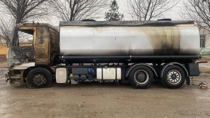 Бензовоз загорелся в Самаркандской области
