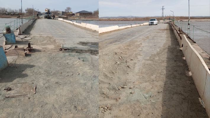 В Каракалпакстане затонул понтонный мост через реку Амударья