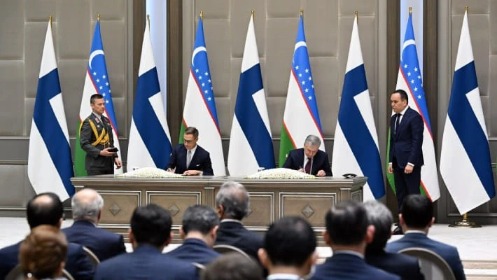 Шавкат Мирзиёев и Александр Стубб Шавкат Мирзиёев и Александр Стубб