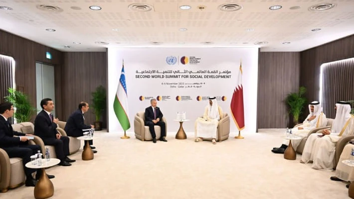 Мирзиёев встретился с эмиром Катара в Дохе